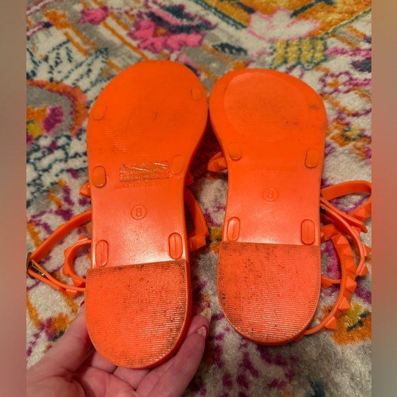 Steve Madden Women's Travel Flat Sandal - Orange Neon Sandals - Picture 9 of 10